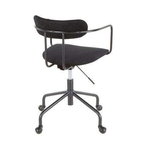 Lumisource Demi Office Chair in Black Metal and Black Velvet OC-DEMI BKVBK